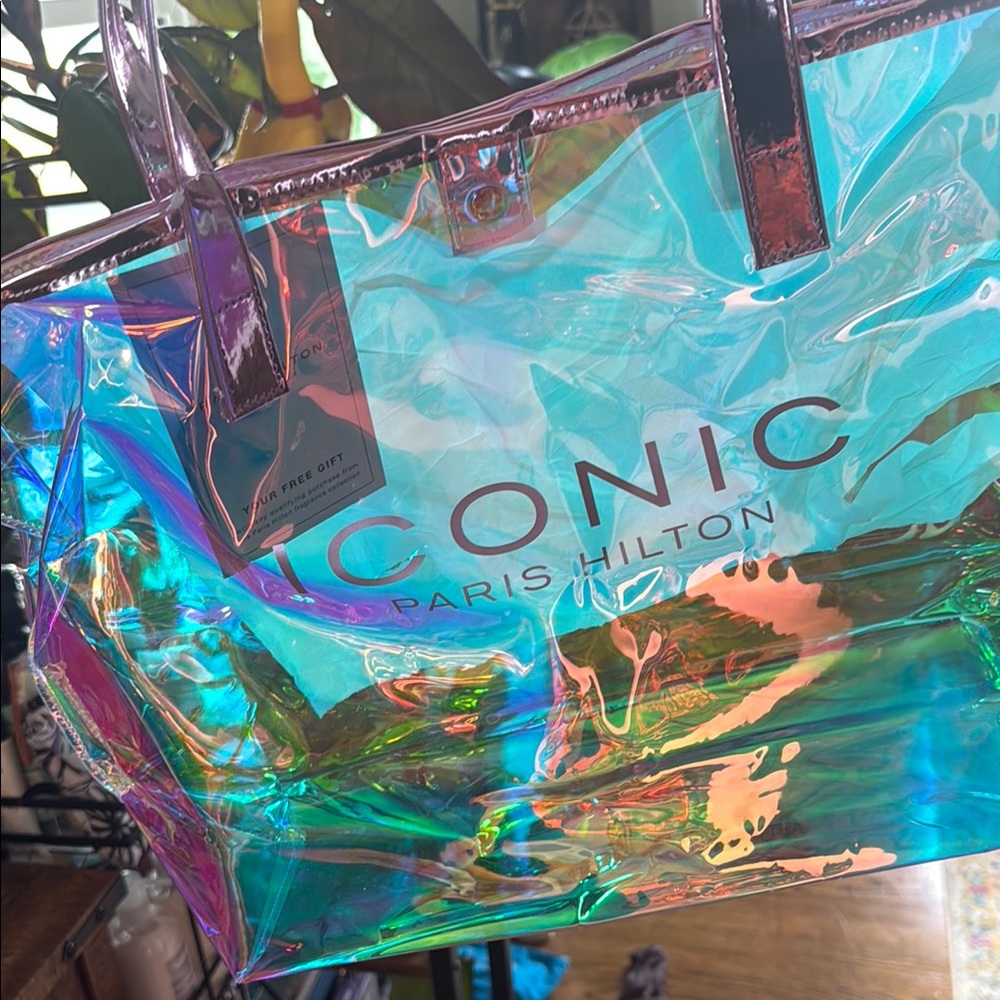 Paris Hilton Blue Holographic Tote Bag